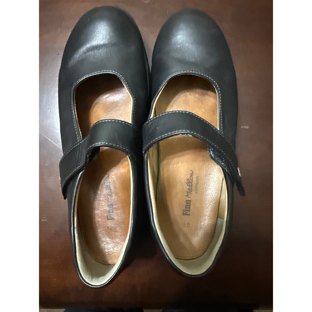 Finn Comfort Finn Mellow Black Leather Shoes Slip Size Women 8.5 Germany